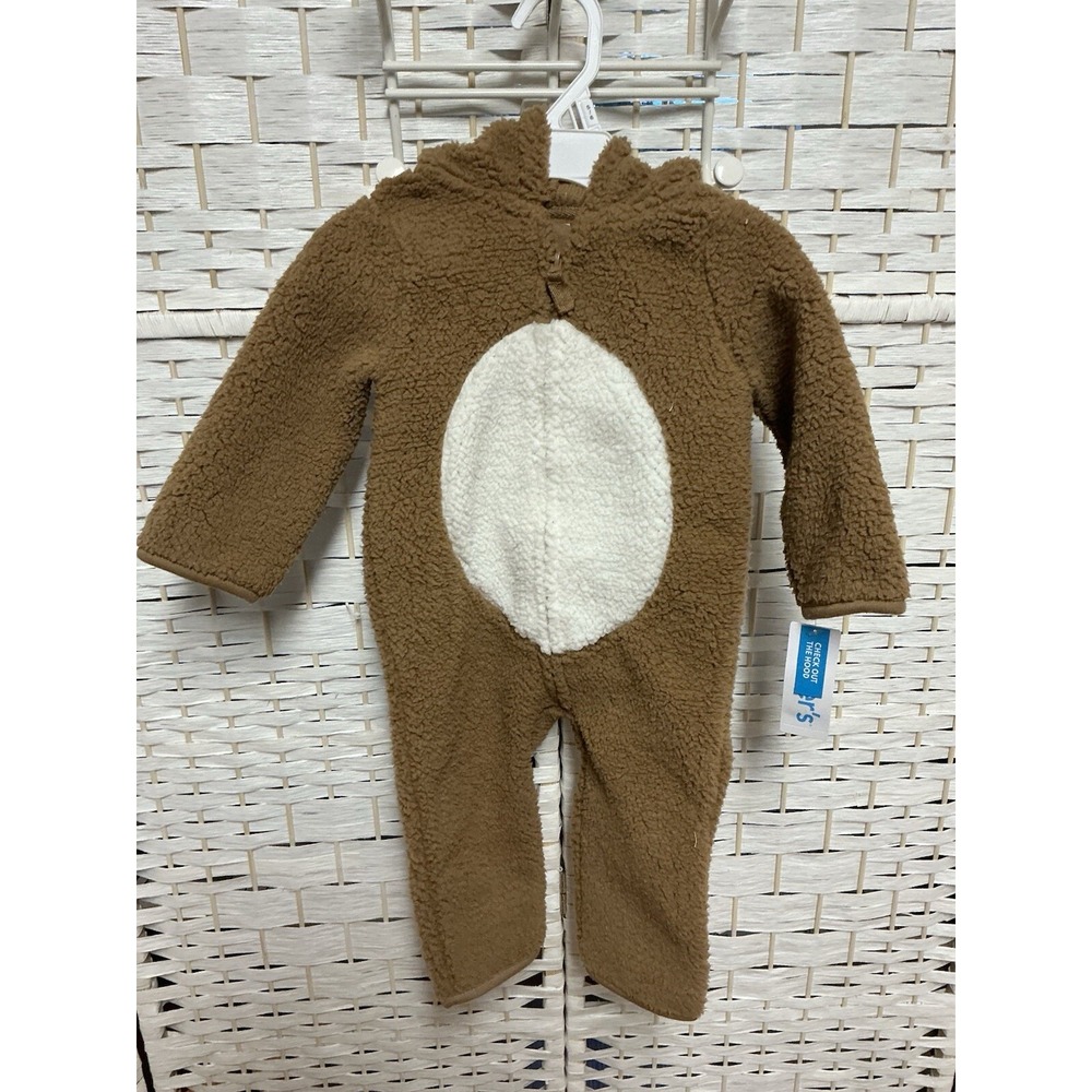 Carter's Toddler 12m Reindeer Lightweight‎ Snowsuit w/ Hood & Antlers NWT